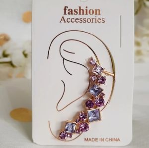 Purple and gold earcuff earrings earing ear cuff single earring